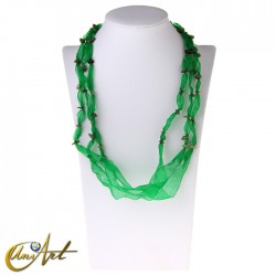 Organza necklace with chip for donut - Green Jade 