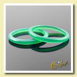 Green Agate Ring Thin - 12
