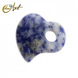 Sodalite, onyx or carnelian heart pendant - Sodalite
