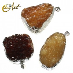 Citrine druse pendant