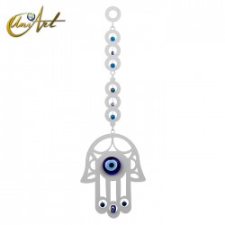 Adorno de pared de metal con ojo turco - Blanco