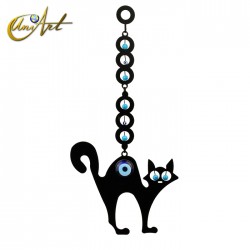 Metal wall ornament with Turkish evil eye - Black