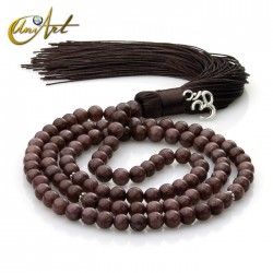 Japa Mala de aventurina 6 mm - Marrón
