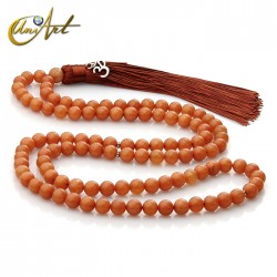 Japa Mala de bolas 8 mm de aventurina - Naranja