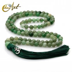 Tibetan Buddhist Mala Beads of aventurine 8 mm - Green