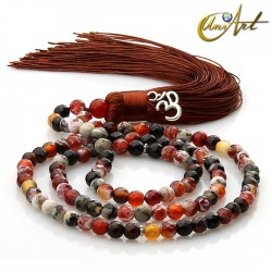 Japa Mala en ágata 6 mm - Ágata ascua