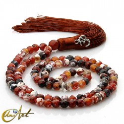 Japa Mala de ágata 8 mm - Ágata ascua