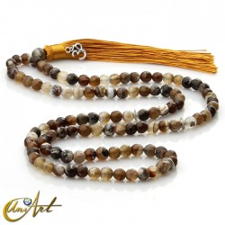 Japa Mala de ágata 8 mm - Ágata parda