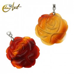 Rose Pendant - Carnelian