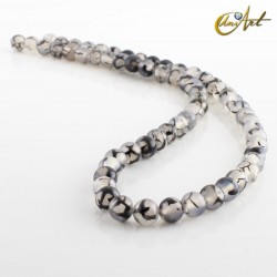 Tiras de bolas de ágata dragón gris - 6 mm