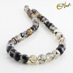 Tiras de bolas de ágata dragón gris - 8 mm