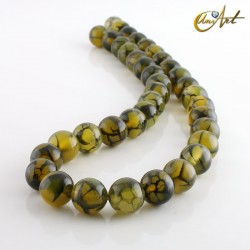 Cuentas de ágata dragón verde en tiras - 10 mm