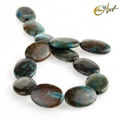 Cuentas ovaladas de ágata crazy - Azul.