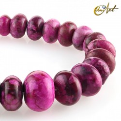 Cuentas rondelle de ágata crazy rosa - 18 mm