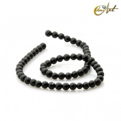 Cuentas de ónix negro en tiras - 6 mm