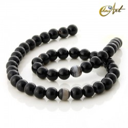 Tiras de ágata negra bandeada - 8 mm