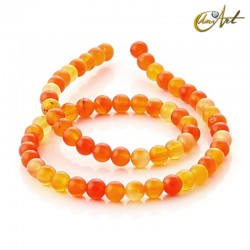Cuentas redondas de ágata naranja - 6 mm