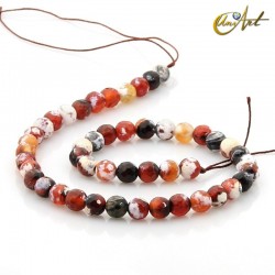 Bolas facetadas de ágata ascua - 8 mm