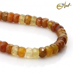 Amber agate in rondelle cut - 8 mm