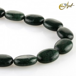 Green jasper strip - oval cut - 16 mm