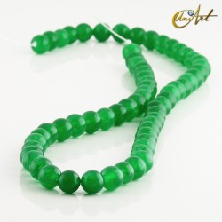 Cuentas redondas de jade verde - 6 mm