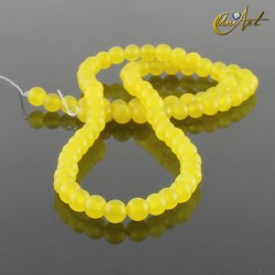 Yellow jade beads - 4 mm
