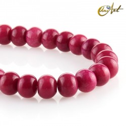 Jade rondelle Magente beads - 15 mm