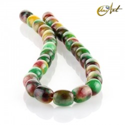 Jade multicolor en forma de barril - 14 mm