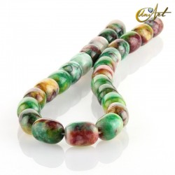 Jade multicolor en forma de barril - 16 mm
