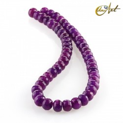 Jade morado facetado tallado rondelle - 10 mm