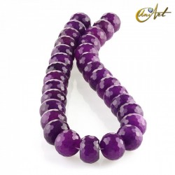 Jade morado facetado tallado rondelle - 18 mm
