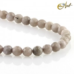 Faceted gray jade balls - 8 mm