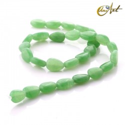 Pear shaped green jade beads - 13 mm