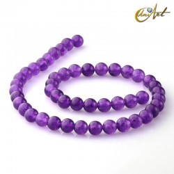 Purple jade beads - 8 mm