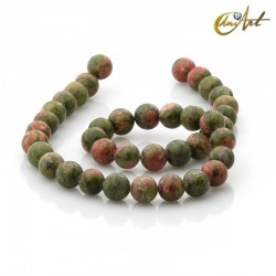 Unakite beads - 10 mm