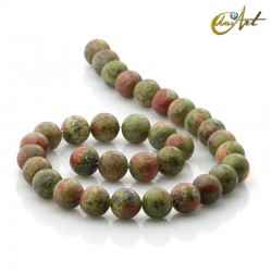 Unakite beads - 12 mm