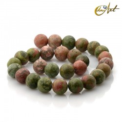 Unakite beads - 14 mm