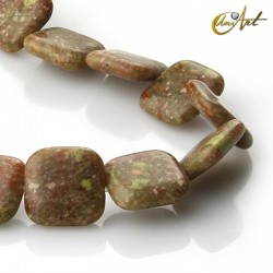 Unakite square beads - 16 mm