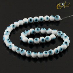 Ojo turco blanco en cuentas - 8 mm