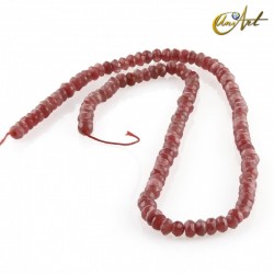 Jade faceted rondelle beads - Red