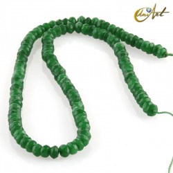Jade faceted rondelle beads - Green