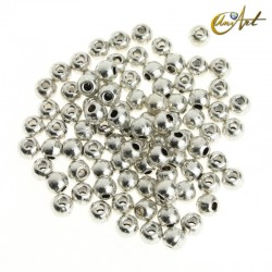Cuenta esférica lisa de metal (60 uds)