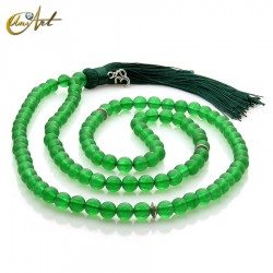Tibetan Buddhist Mala Beads of jade - 8 mm green