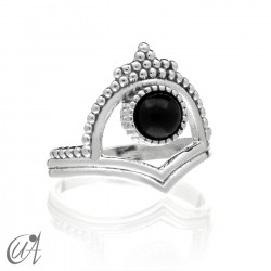 Onyx in sterling silver, Parvati ring