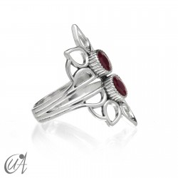 Shiva ring whith ruby in sterling silver
