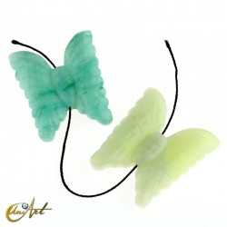 Butterfly in jade or aventurine bead