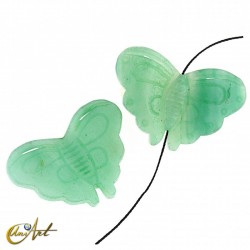 Green aventurine bead - butterfly
