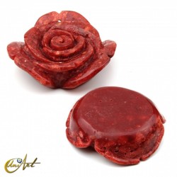 Resin and apple coral rose bead