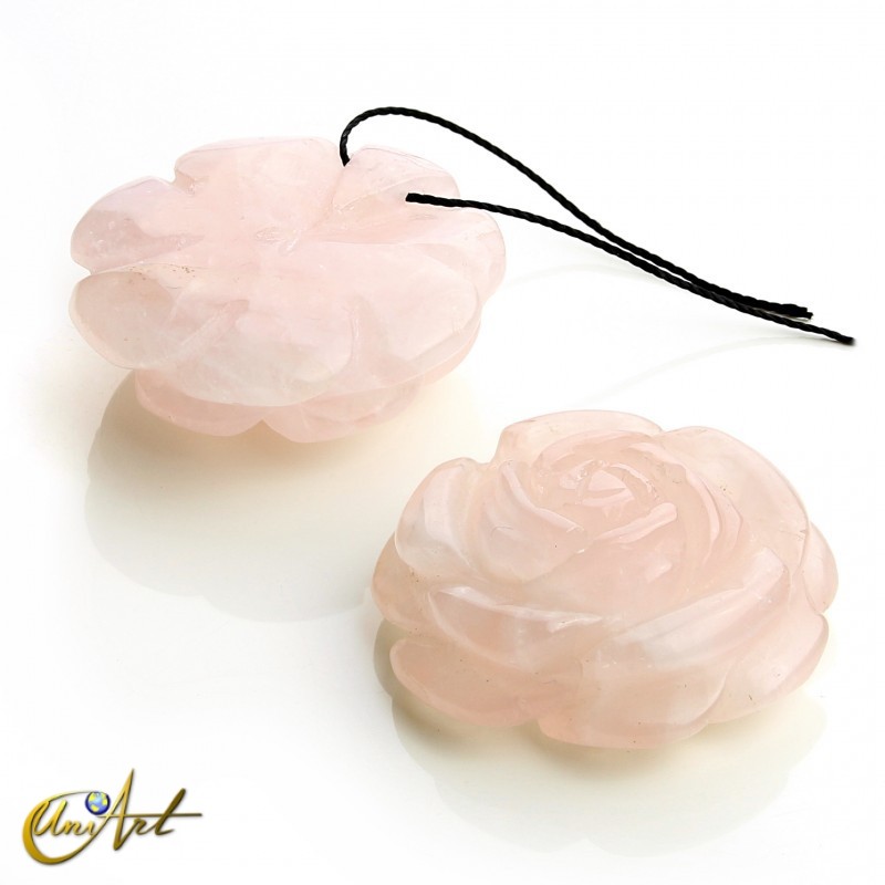 Colgante de cuarzo rosa - rosa