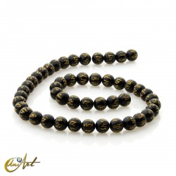 Black agate with mantra 8 mm beads